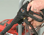Inspect the hose, trigger handle and hose connections